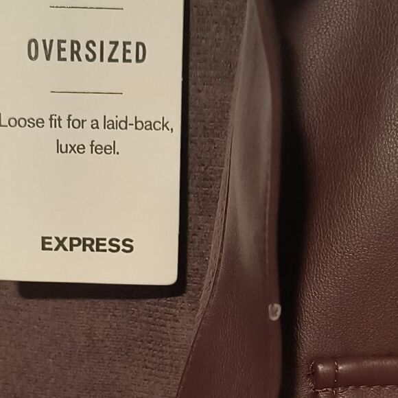 Express Faux Leather Drop Shoulder Oversized Shacket - Picture 9 of 9